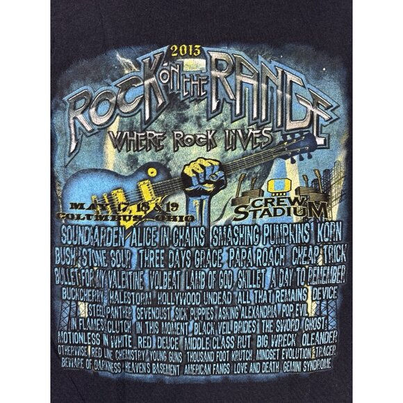 Vintage Y2K Rock On The Range Where Rock Lives Concert Promo Rare Black T Large - Picture 6 of 10